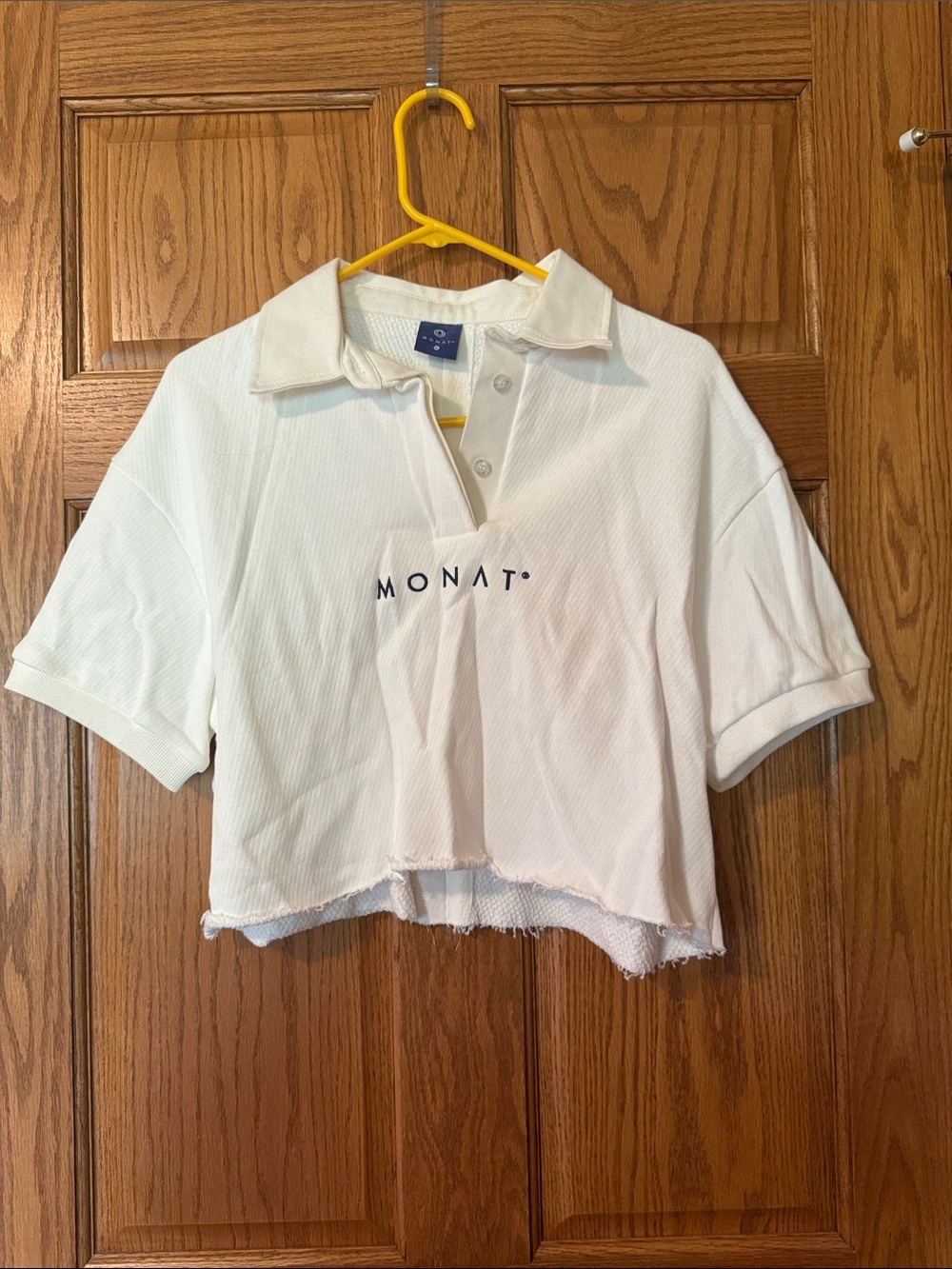 MONAT White Cropped Polo Tunic